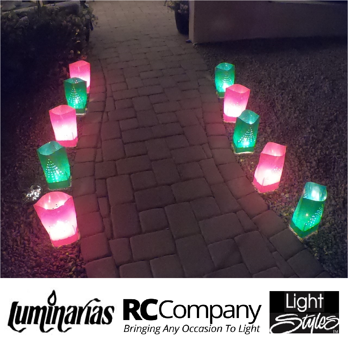 Luminarias More Green Luminarias Set LED Electric Company RC Die-Cut – & & Red – Christmas