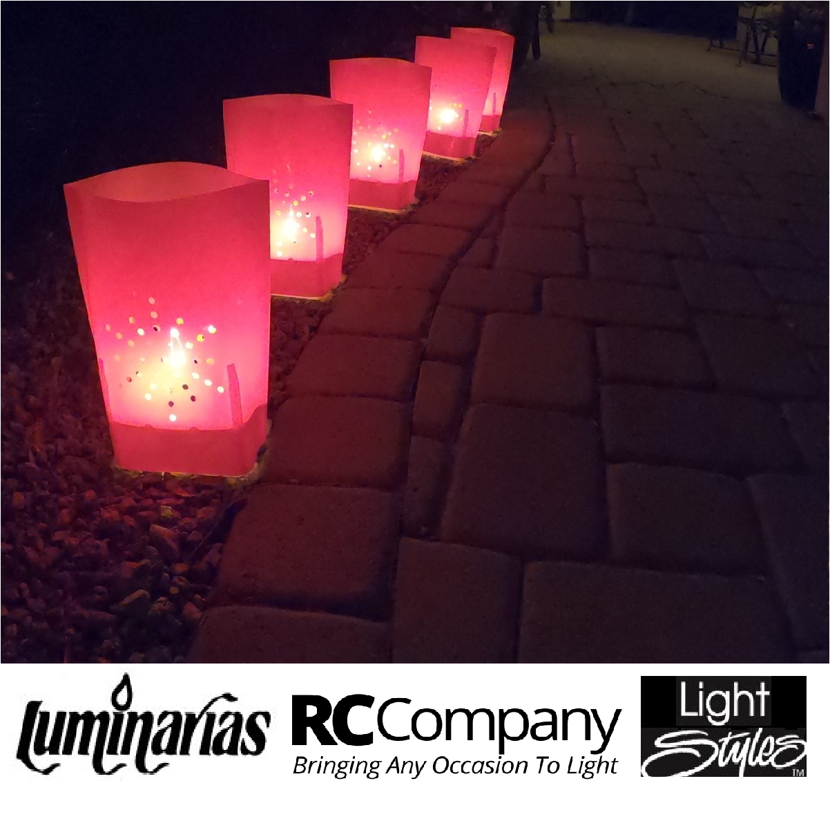 RED STARBURST ELECTRIC luminary pathway light SLEEVES RC brand DIECUT 