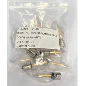 LED C-9 Clear Bulbs(11 per pkg.)