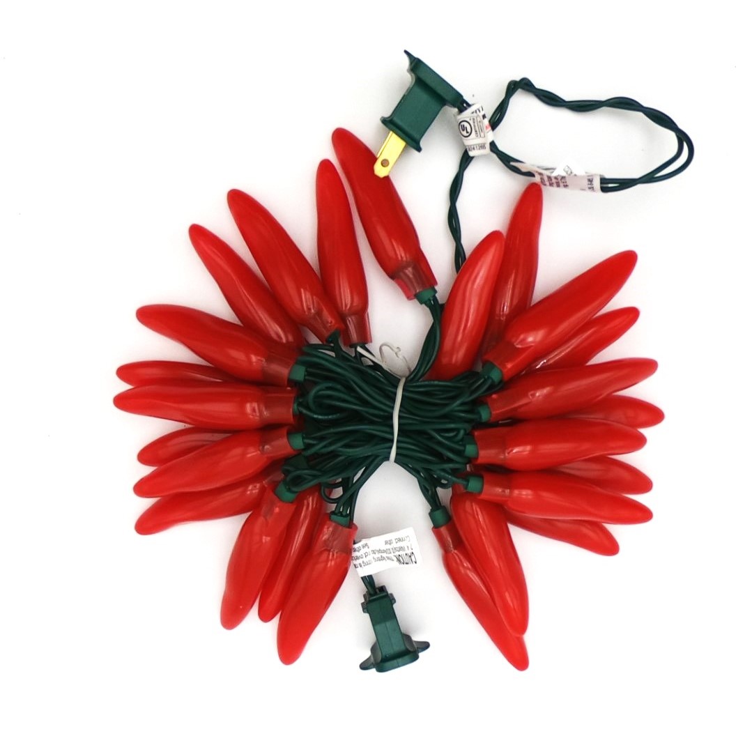 C16025 25 LED Red Chili Pepper Lights bunched by RC Company LLC