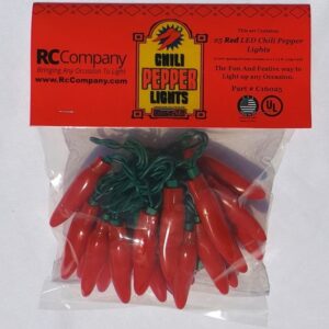 C16025 25 Red LED Chili Pepper Lights in Package by RC Company MFG LLC
