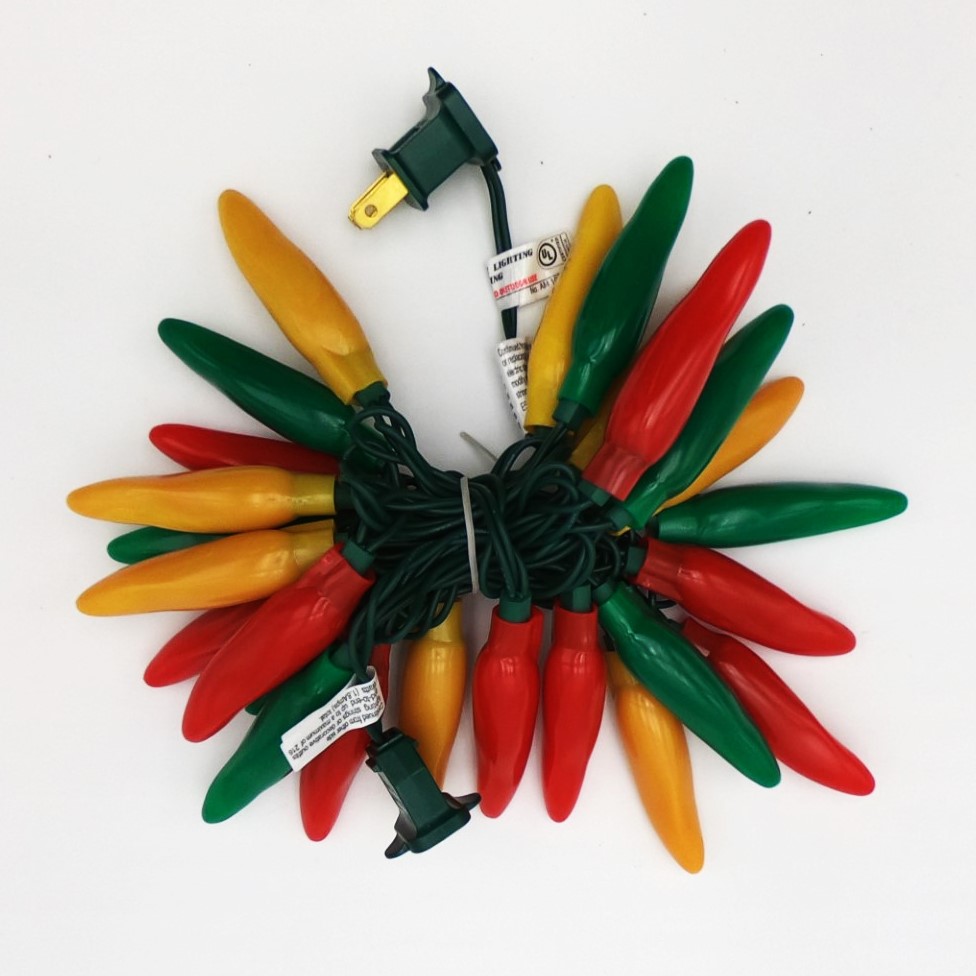 C16125 25 LED Multi-Color (Red Green Yellow) Chili Pepper Lights bunched by RC Company LLC