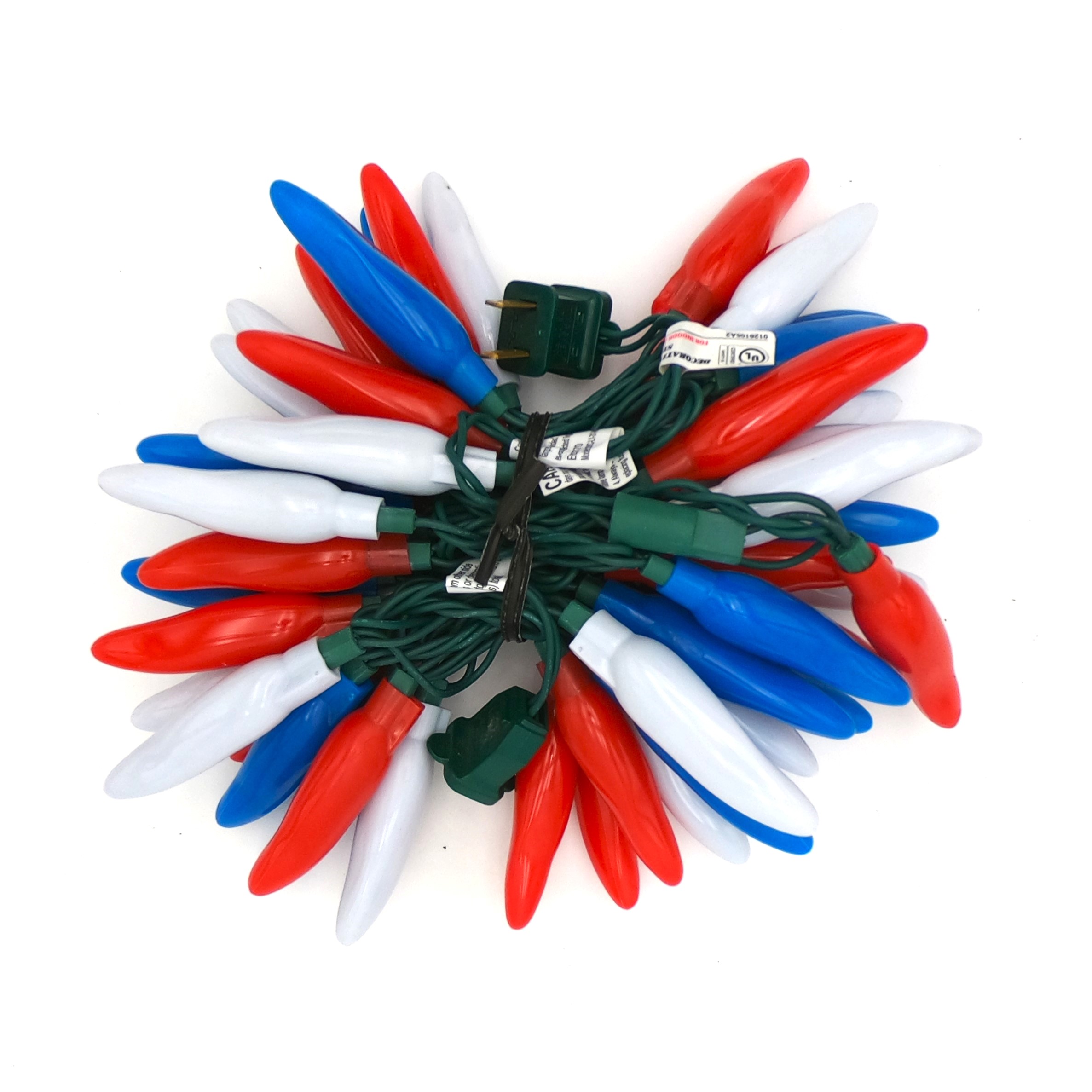 C17050 50 LED Patriotic Chili Pepper Lights bunched by RC Company LLC