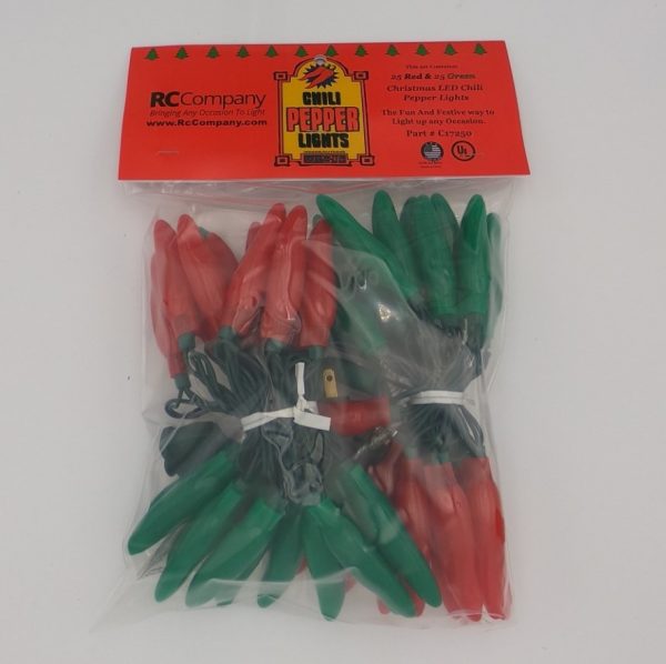 C17250 50 Christmas LED Chili Pepper Lights front by RC Company LLC
