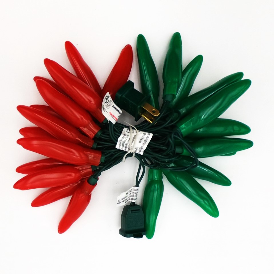 C17225 25 LED Christmas (Red & Green) Chili Pepper Lights bunched by RC Company LLC